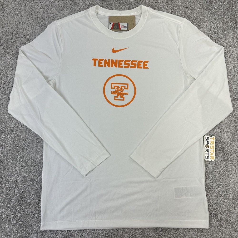 Tennessee Lady Volunteers Shirt Mens Large White Nike Dri Fit PE Team Issue Vols